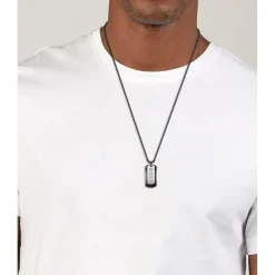 Boss Devon Box Chain Necklace in Black