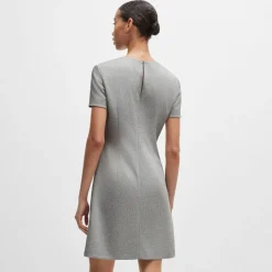 Boss Donalara Short Sleeve Dress in Light Grey