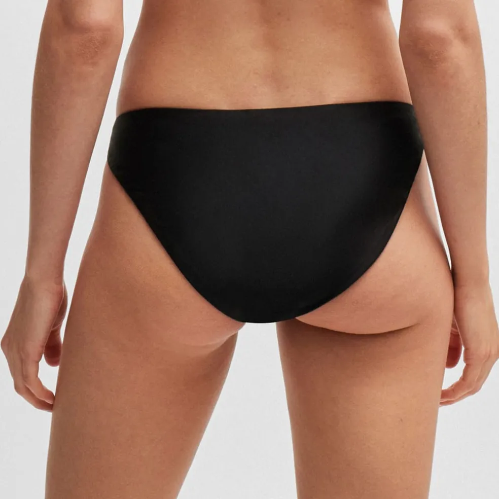 Boss Double B Monogram Fully Lined Bikini Bottoms in Black