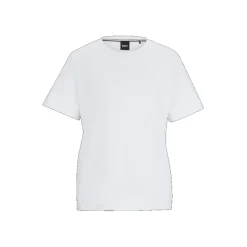 Boss Double Monogram Embroidery Top in White