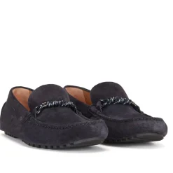 Boss Driver Moccasin Shoes in Dark Blue
