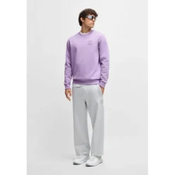 Boss Drop Needle Crewneck Sweatshirt in Purple