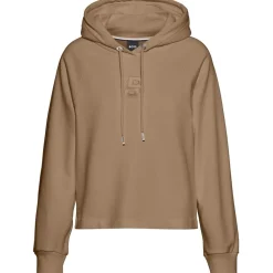 Boss Emaes Hooded Relaxed Fit Sweatshirt in Beige