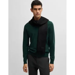 Boss Embroidered Logo Scarf in Black