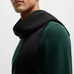 Boss Embroidered Logo Scarf in Black