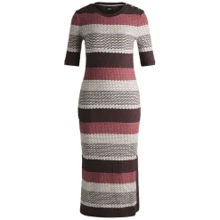 Boss Etanah Structured-Stripe Dress in Tortoiseshell