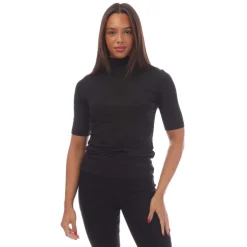 Boss Etikat Mock-Neck T-Shirt in Black