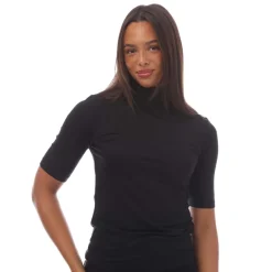Boss Etikat Mock-Neck T-Shirt in Black