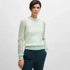 Boss FamilianaFine-Gauge Sweatshirt in Turquoise