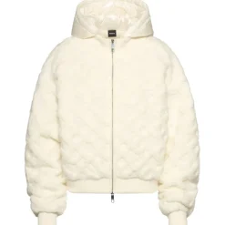 Boss Farionda Bomber Hooded Jacket in White