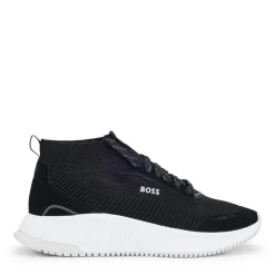 Boss Fishbone Sock Trainers in Black