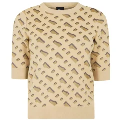 Boss Furkini Crew Neck Regular Fit Sweater in Beige