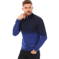 Boss Gesso Half Zip Sweater in Blue