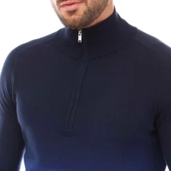 Boss Gesso Half Zip Sweater in Blue