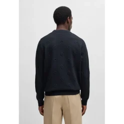 Boss H-Bahelo Double B Monograms Sweatshirt in Dark Blue