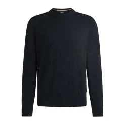 Boss H-Bahelo Double B Monograms Sweatshirt in Dark Blue