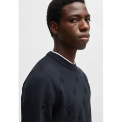 Boss H-Bahelo Double B Monograms Sweatshirt in Dark Blue