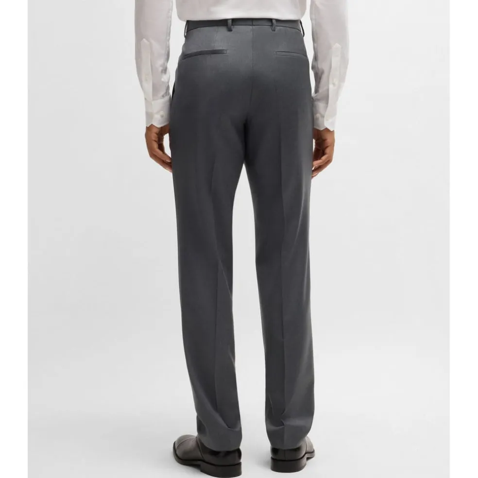 Boss H-Lenon Regular-Fit Trousers in Grey