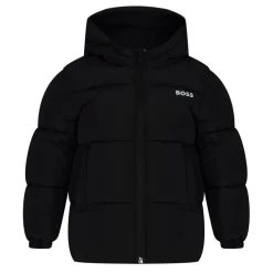 Boss Hooded Regular Fit Puffer Coat in Black