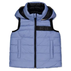 Boss Hooded Regular Fit Rev Vest in Grey