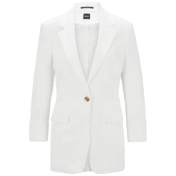 Boss Jasena Regular-Fit Linen Jacket in White