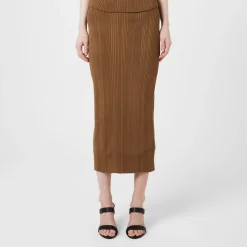 Boss Knitted Pencil Skirt in Brown