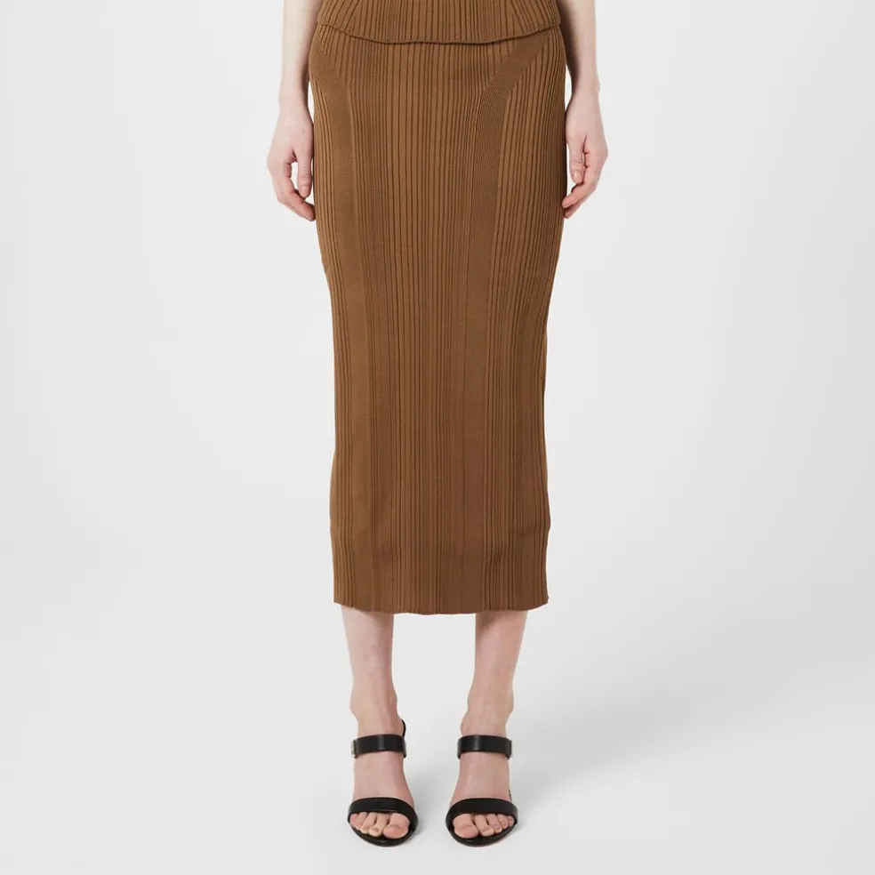 Boss Knitted Pencil Skirt in Brown