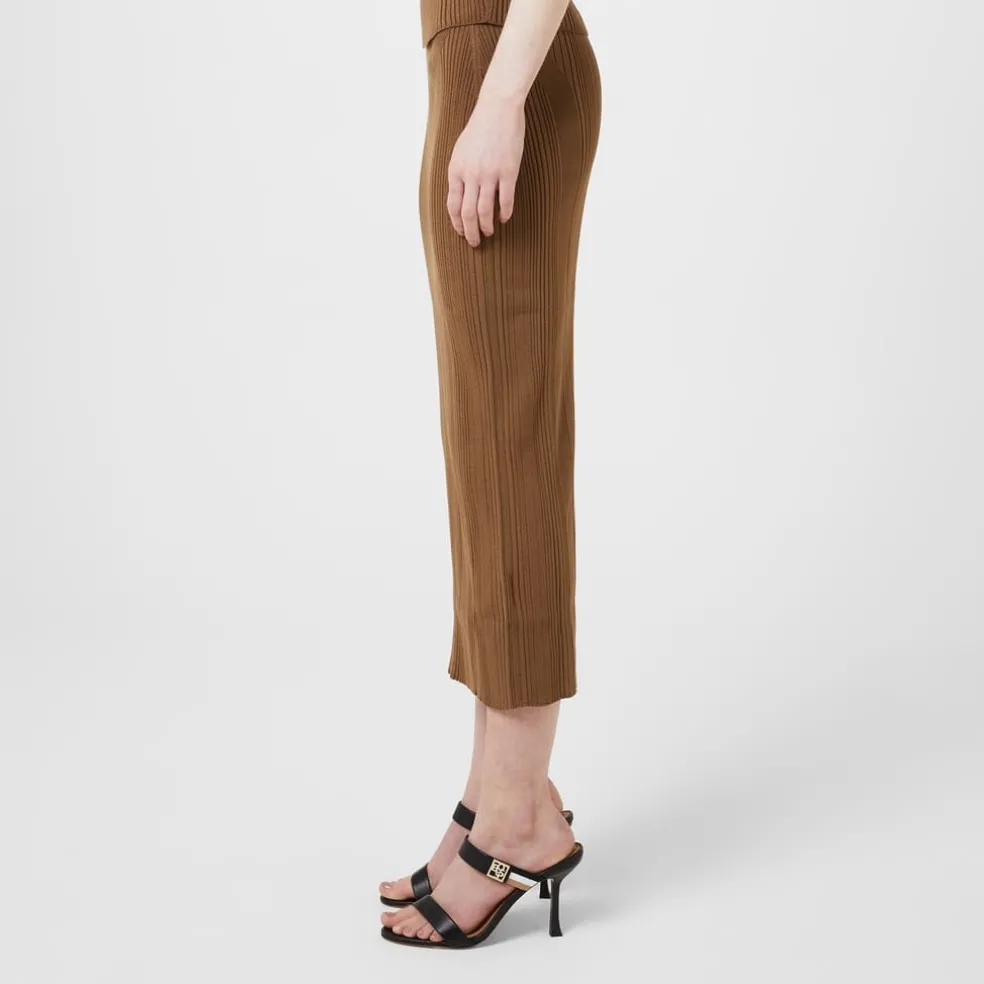 Boss Knitted Pencil Skirt in Brown