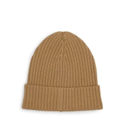 Boss Lara Embroidered Logo Beanie in Beige