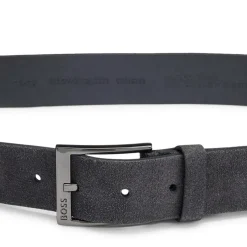 Boss Leather Pin Buckle Logo Belt in Blue