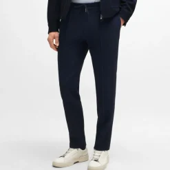Boss L-Gee Slim-Fit Trousers in Dark Blue