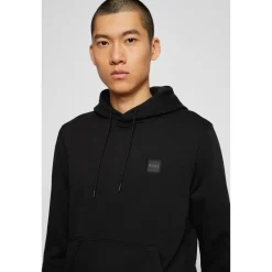 Boss Logo Patch Hoodie in Black
