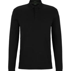Boss Long Sleeve Polo Shirt in Black