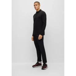 Boss Long Sleeve Polo Shirt in Black