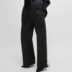 Boss Naomi X Boss Animal-Print Tracksuit Bottoms in Black