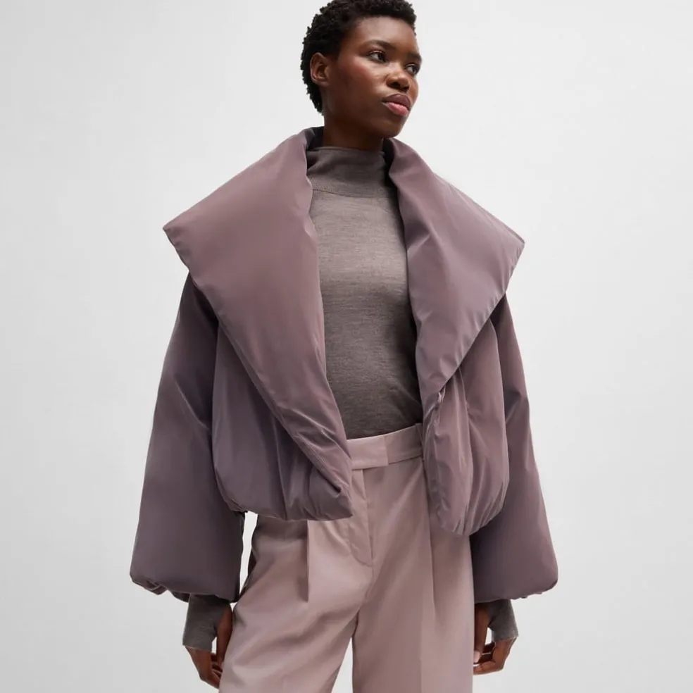 Boss Naomi X Boss Cropped Down Jacket in Purple