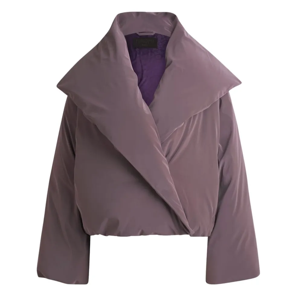 Boss Naomi X Boss Cropped Down Jacket in Purple