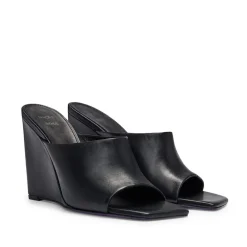 Boss Naomi X Boss Wedge Heel Mules in Black