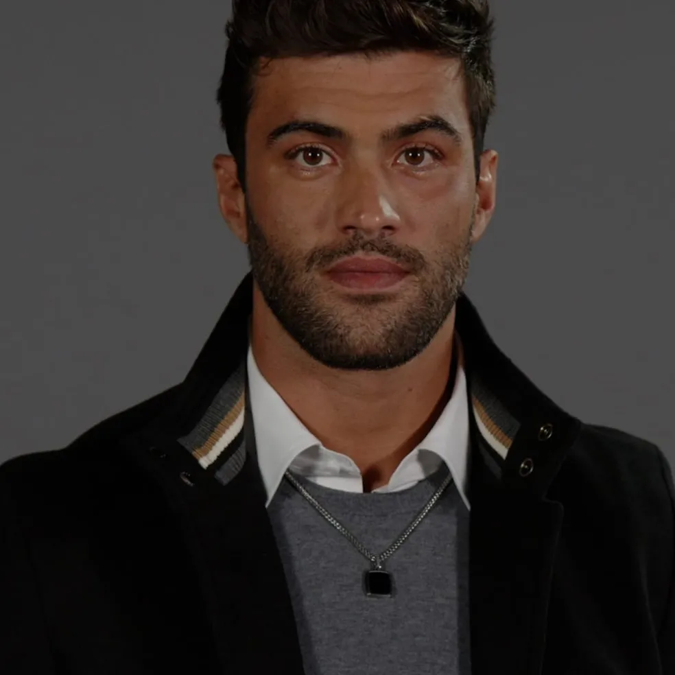 Boss Odell Black Onyx Pendant Necklace in Silver