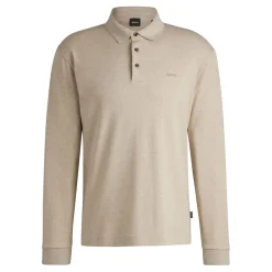 Boss Pado 30 Long Sleeve Polo Shirt in Beige