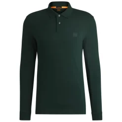 Boss Passerby Long Sleeve Polo Shirt in Green