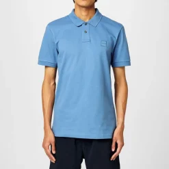 Boss Piqué Polo Top in Blue