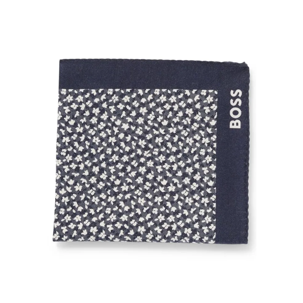 Boss Pocket Square in Dark Blue