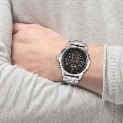 Boss Recycled Stainless Steel Watch Gents in Black