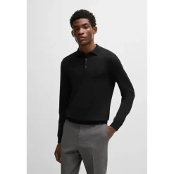 Boss Regular Fit Long Sleeve Sweater in Black