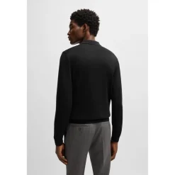 Boss Regular Fit Long Sleeve Sweater in Black
