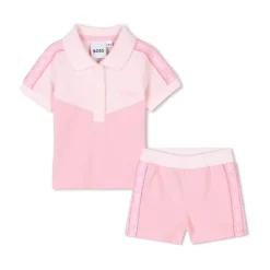 Boss Shirt And Shorts Set Babies in Pink