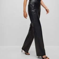 Boss Sileno1 Leather Pants in Black