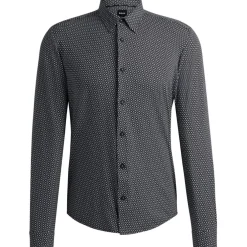 Boss Slim Fit Long Sleeve Shirt in Black