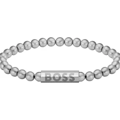 Boss Sphere Metal Bead Bracelet in Silver
